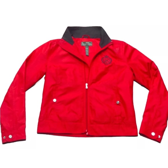 Lauren Ralph Lauren Women’s Small Red Windbreaker Coat with Zip - Picture 6 of 9